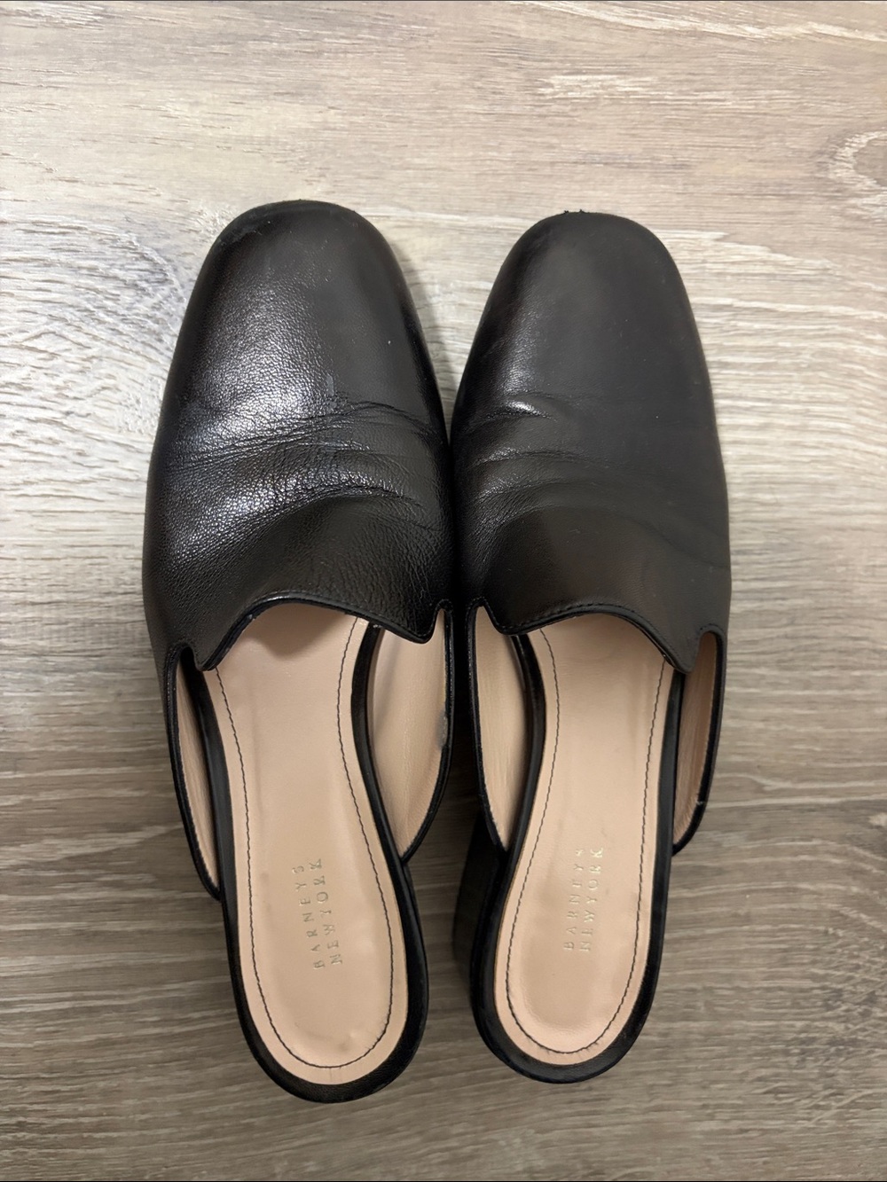 Barneys New York Leather Slip-On Mules Vero Cuoio Made in Italy size- US 6.5